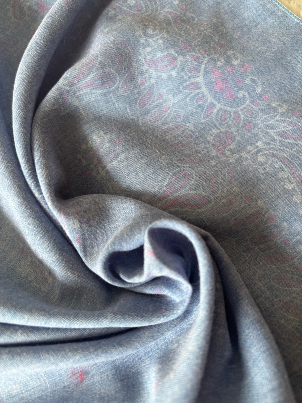 Paisley Floral Lightweight Small Blue Pink Scarf
